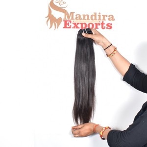 Vente en gros de cheveux vierges non transformés, vendeurs de faisceaux droits et longs noirs, cuticules vierges brutes alignées, cheveux humains indiens Natural Wave - Product Image 4