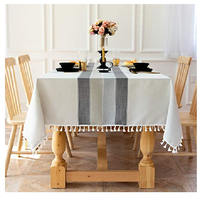 Motif à carreaux 100% coton biologique certificat GOTS salle à manger décorative ajusté ferme vente directe lin vêtements de Table populaires