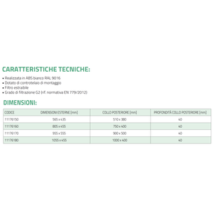 Rejilla y Panel de Ventilación Tecnosystemi de Plástico ABS Blanco con Filtro Extraíble y Marco para Techos Falsos - Product Image 4