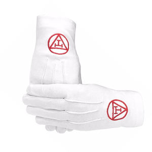 Guantes masónicos de algodón orgánico para hombre y mujer, manoplas no desechables, 100% - Product Image 1