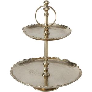Soporte de pastel de metal elegante y resistente de 2 niveles de metal fundido perfecto para bodas, fiestas y exhibiciones de postres diseño duradero y elegante - Product Image 1