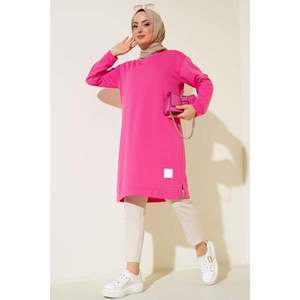 ชุดผู้หญิง Fuchsia พร้อมตราสัญลักษณ์เสื้อคลุมยาวมีรายละเอียด - Product Image 1