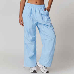 Pantalon de sport en toile léger durable et confortable anti-rides conception de taille moyenne pour le sport Fitness usage décontracté - Product Image 2