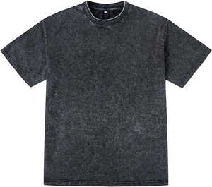 Oversized Heavyweight Acid Wash T-Shirt Wholesale 100% Cotton Men's Vintage Casual Streetwear T-shirt - Product Image 2