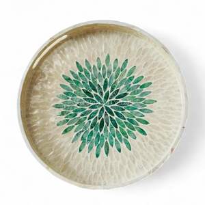 Plateau de service décoratif fait main en nacre, écologique, incrustation de coquillages naturels, pour la maison, Vietnam - Product Image 2
