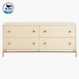 Meubles de table de chevet en bois massif minimaliste au design moderne Tables de chevet en faux galuchat de haute qualité Table de chevet Chambre à coucher - Product Image 6