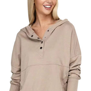 2025 Sudadera con capucha de lavado ácido para mujer de la mejor calidad del fabricante OEM Color personalizado para el invierno Elegante con logotipo frontal Sudadera con capucha de lavado ácido - Product Image 6