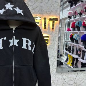 Sweat à capuche zippé le plus demandé par les clients du fabricant, imprimé en relief, fabriqué en usine, prix bas, sweats à capuche pour hommes, sweats à capuche pour hommes - Product Image 5