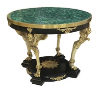 Table à manger en malachite de style traditionnel pour l'exposition à domicile, étagère de présentation, meuble de salon artisanal en pierre