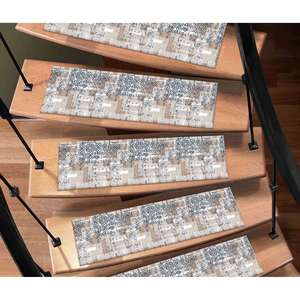 Tapis imprimé : Tapis d'escalier bohème moderne aux tons doux, Gobelin - Product Image 4