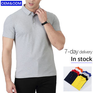 Unisexe Coton Soie de Haute Qualité pour Polo T-shirts Gris Foncé Uniforme de Bureau Boxy Crop Luxe Golf Style pour Personnel Tricoté Imprimé - Product Image 1