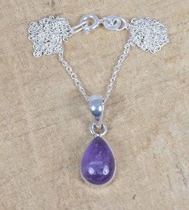 Collar regalo de boda para el amor con 925 sello joyería amatista piedra preciosa joyería India mejor calidad colgante 925 plata esterlina - Product Image 3