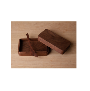 Boîte à beurre en bois de qualité alimentaire avec couvercle, couteau, récipient à fromage solide Boîte à beurre pour forme carrée - Product Image 6