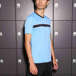 เสื้อเจอร์ซี่โพลีเอสเตอร์100% ระบายอากาศสีน้ำเงินชุดยูนิฟอร์มสั่งทำขายส่งบริการ OEM แบบอัตโนมัติ - Product Image 3