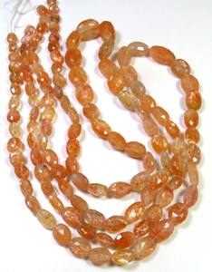 ลูกปัดหินสีรุ้งทรงวงรีทรงเหลี่ยมเพชรพลอยสีส้มธรรมชาติขนาด18-12มม. ลูกปัดอัญมณีหลวม6-12มม. - Product Image 1