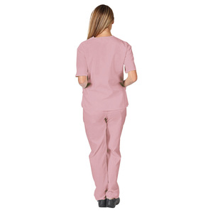 Comfortable Practical Spandex <b>Nurse</b> <b>Scrub</b> Sets with Stand Collar Short Sleeve <b>Scrubs</b> for Hospital Staff Customizable OEM Service - Product Image 3