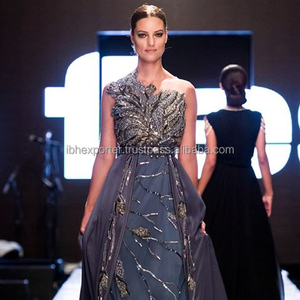 Latest Fashion Show Designer <b>Kaftan</b> With Attractive Beads Work on Top and Bottom - Product Image 1