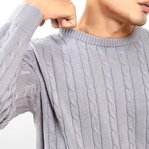 Pull-over décontracté pour homme en maille respirante à manches longues, tricoté par un créateur de mode, devant en polyester/coton, hiver - Product Image 5