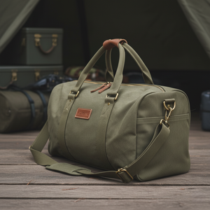 Vente en gros Sac en toile vert robuste 22 pouces pour hommes OEM Logo personnalisé Sac de voyage à bandoulière Fournisseur d'usine - Product Image 5