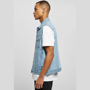 Vente en gros de gilet en jean de haute qualité pour hommes, meilleur design personnalisé, vêtements décontractés, respirant et nouveau style pour l'hiver, gilet en jean - Product Image 6