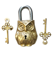 Cadenas hibou en laiton massif de meilleure qualité Serrure de porte de bureau à collectionner avec deux clés directement du fabricant indien