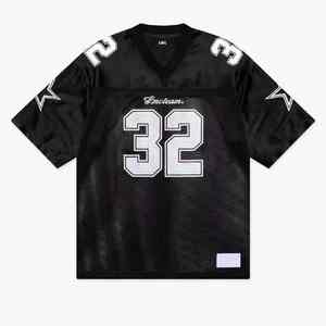 เสื้อเจอร์ซีย์สตรีทแวร์ทรงบ็อกซี่แบบครอป ผ้าตาข่ายคุณภาพสูง พิมพ์ลายเต็มตัว สไตล์อเมริกันเรโทร ฟุตบอล รับผลิตแบรนด์ส่วนตัว (Private Label) - Product Image 1