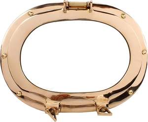 Espejo de ojo de buey ovalado de latón macizo 12x9 pulgadas Ventana de ojo de buey barcos náuticos para decoración del hogar y náutica - Product Image 1