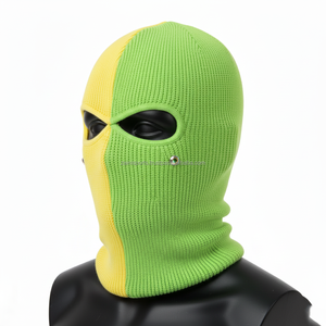 Balaclava en tricot côtelé pour femme, hiver, 280 GSM, mélange de coton et d'acrylique de qualité supérieure, couleur nude, logo personnalisé avec strass pour femme - Product Image 3