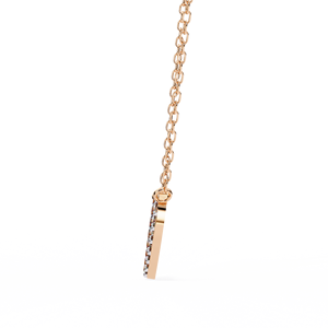 Collier coeur en or rose 14 carats pavé de 0,21 ct pendentif en diamant naturel élégant bijoux fins pour femmes - Product Image 4