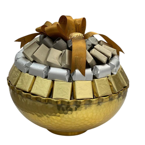 Cuenco de Metal dorado martillado de alta calidad, diseño elegante, Chocolate cuenco para servir, exhibición de Chocolates, soporte para postres, precio barato - Product Image 1