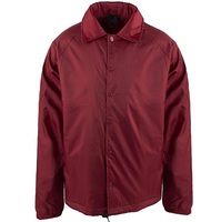 Veste d'entraîneur pour homme en toile enduite de qualité supérieure, teinte unie marron, légère, personnalisable, anti-rides, imperméable, respirante, hiver