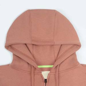 Best Selling Customized Logo Design Casual Solid Knitted <b>Women's</b> Hoodie with Zipper <b>Long</b> Sleeves Winter Cotton Wholesale - Product Image 2