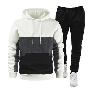 Sweat-shirt à capuche pour homme Ensemble pantalon à capuche de couleur contrastée pour le printemps et l'automne Kit de vêtements de sport avec cordon élastique - Product Image 4