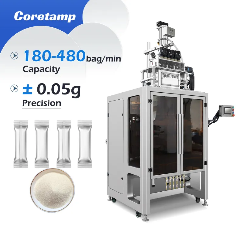 High Speed Coretamp 3g 5g 7g Automatic Vertical Camel Milk Powder Stick Multifunctional Packaging Multi-lane Packing Machine