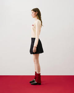 Women's Winter Korean Regular Fit <b>Acrylic</b> Long-Sleeved Knitted Sweater with Embroidery Woven <b>Fabric</b> by Routine Vietnam - Product Image 2