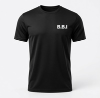 T-shirt de sport noir personnalisé à séchage rapide, écologique, 100 % polyester, pour la course à pied, la gym, l'entraînement, manches courtes, homme