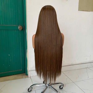 Perruque la plus vendue en cheveux humains, perruque à fermeture en dentelle au milieu, cheveux naturels lisses, pour femmes, style perruque en dentelle frontale en cheveux humains - Product Image 3