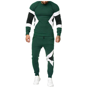 Jersey de bloque con logotipo personalizado para hombre, conjuntos de sudaderas y pantalones para hombre, chándales multicolores para llegada de invierno en oferta - Product Image 3