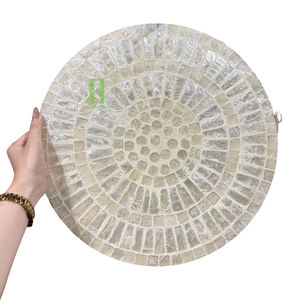 BEST SELLER Luxury Mother of Pearl Inlay <b>Round</b> <b>Placemats</b> Table Centerpieces Decorations OEM Design From Vietnam - Product Image 5
