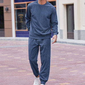 Venta al por mayor de peso pesado 100% algodón de los hombres ropa deportiva de gran tamaño chándal de entrenamiento impreso de talla grande características transpirable de secado rápido - Product Image 3