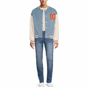 High Quality Custom Letterman <b>Jacket</b> for <b>Men</b> Women Youth Personalized Baseball Varsity Blend Stitched Name on <b>Canvas</b> Fabric - Product Image 2