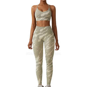 Ensembles de yoga taille haute pour femmes Shorts de fitness à séchage rapide imprimés personnalisés Fermeture à la taille élastique Vente en gros solide de haute qualité - Product Image 1