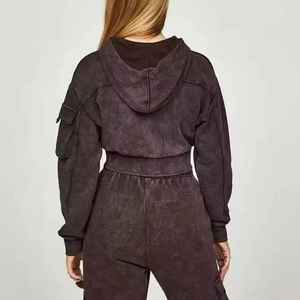 Trendy Winter Hooded Casual Crop <b>Top</b> Tracksuit Set Soft Fabric Premium Quality Stitching Eco-Friendly Breathable Quick Dry - Product Image 2
