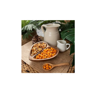 Venta al por mayor Utensilios de cocina Logo Quesos de madera maciza Frutero Ensaladera redonda ecológica con producto de venta - Product Image 4