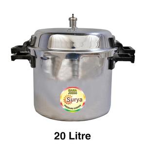Cuisinière à pression Surya en aluminium commercial de 75 litres, compatible avec le gaz, écologique, avec couvercle (argent) - Product Image 5