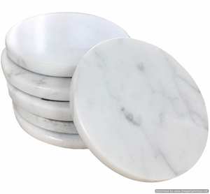 Posavasos de borde dorado y mármol de lujo, posavasos decorativos de diseño de mármol - Product Image 4