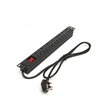 Jamanet PDU Support de serveur en alliage d'aluminium personnalisé 8 voies 19 ''13A 230V 1U Horizontal Vertical Prise universelle Prise UK