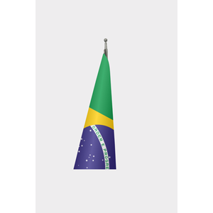 Brazil Official Indoor <b>Flag</b> Pennant Style Aluminum <b>Pole</b> Digital Printed Cotton Plastic Polyester Customizable <b>for</b> Cars Hand Use - Product Image 3