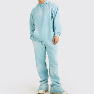 Ensemble de survêtement unisexe décontracté, respirant, confortable, grande taille, à capuche, 100% coton, écologique, pour le jogging - Product Image 1