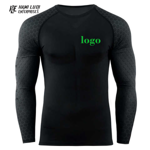 Vente en gros de chemises de gymnastique par compression, vêtement anti-éruptions cutanées respirant à manches longues avec logo personnalisé, sublimé BJJ MMA pour hommes - Product Image 5